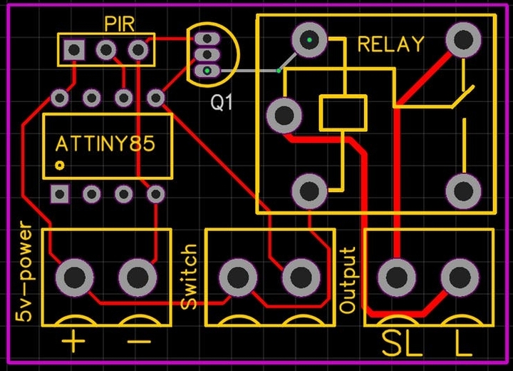 ATTiny85 Relay PCB