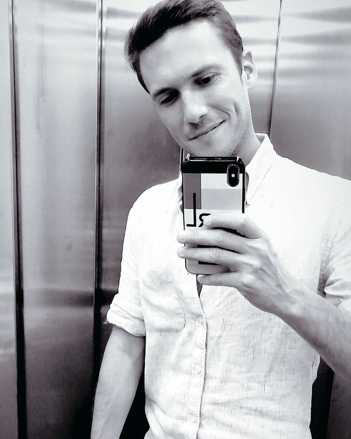 black and white selfie