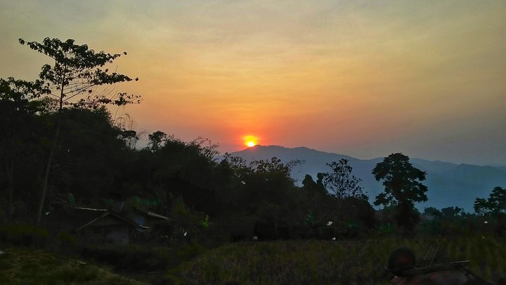 sunset on the mountain
