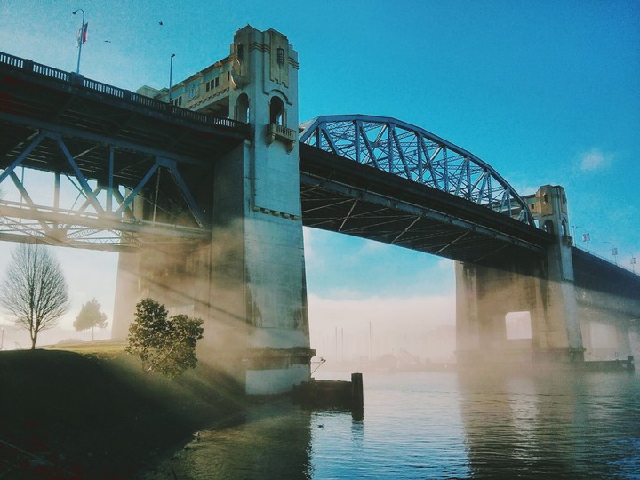 bridge in fog