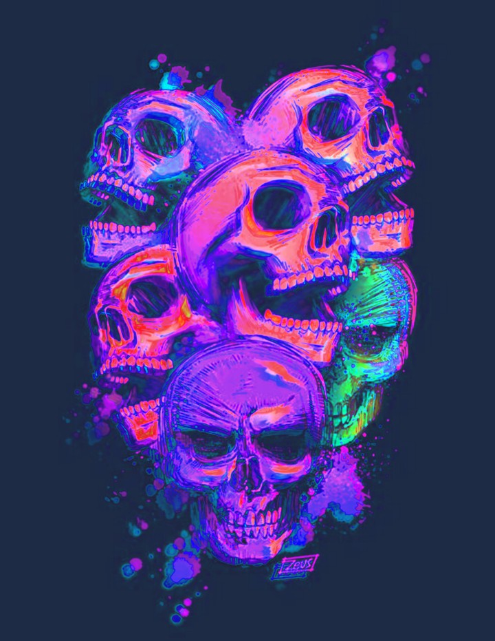 neon skulls