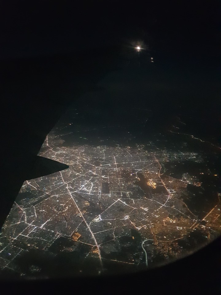 с окна самолета
