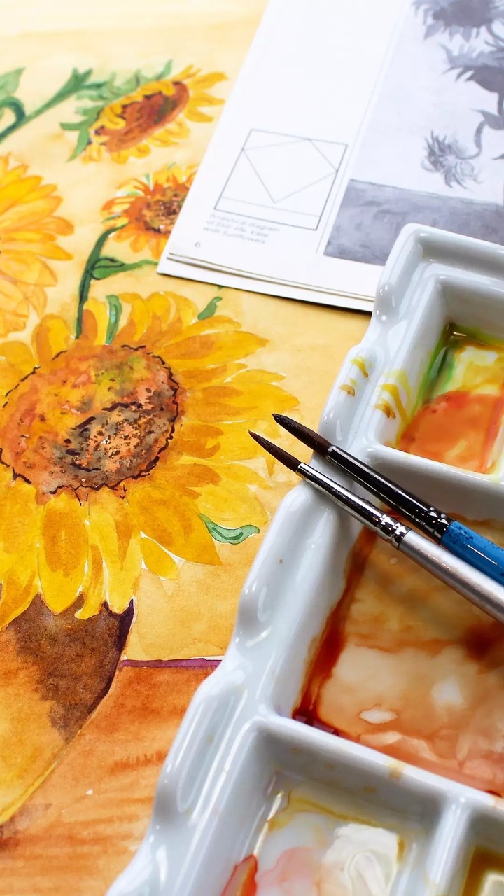 Watercolor sunflower