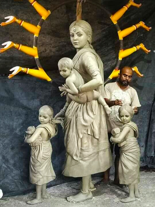 Beautiful Migrant goddess sculpture.
