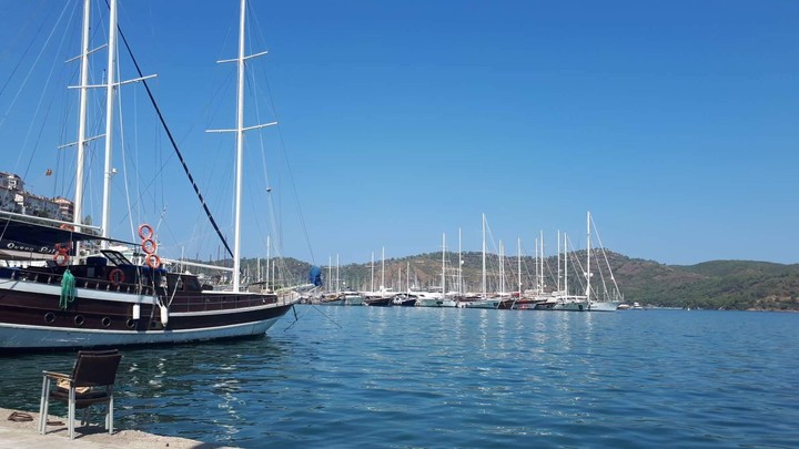 #yacht#sea#mountains#blue#sky#Turkey#Fethie