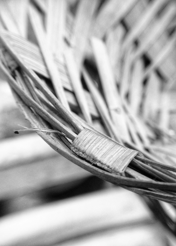 Black and white basket