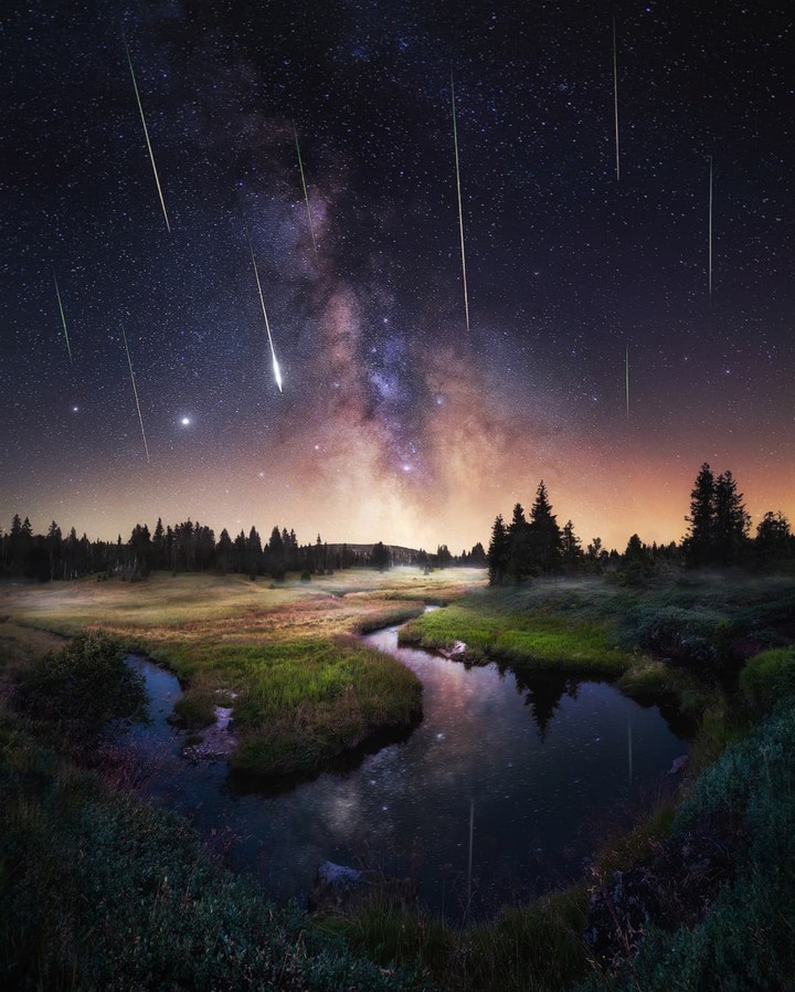 Perseids over the Bohemian Forest