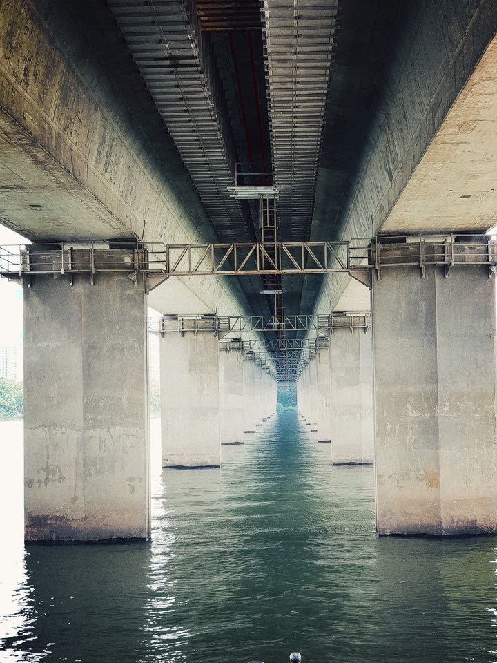 under a bridge in Seoul