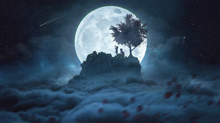 Night moon scene