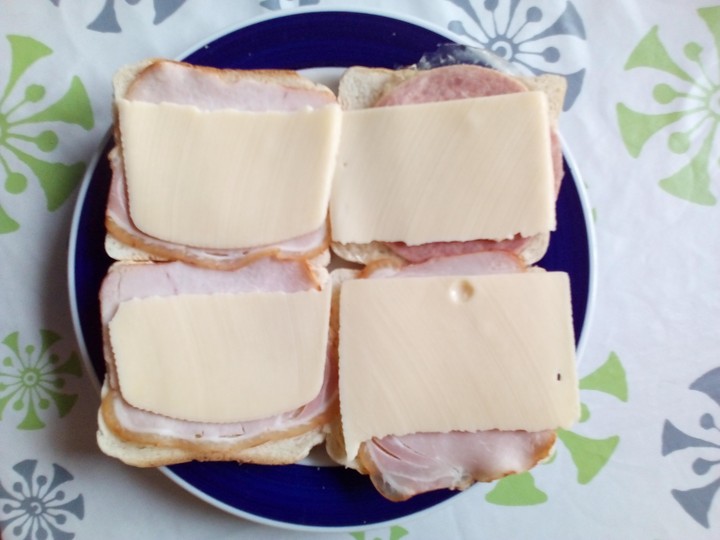 1 tost scheibe.1 Scheibe wurst und 1Scheibe Käße