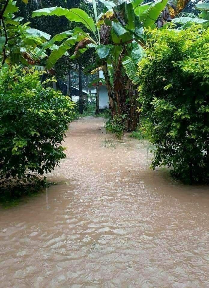 village rainy view