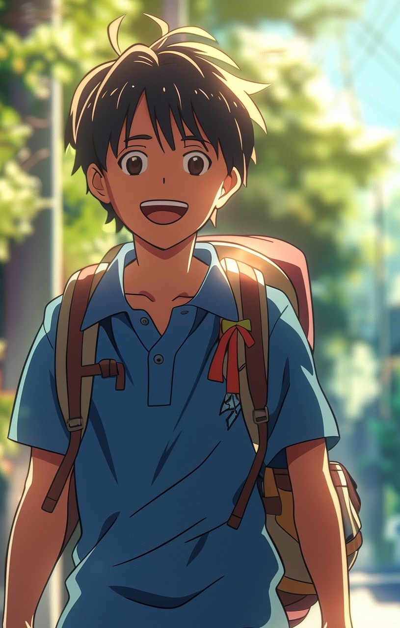 Boy anime school