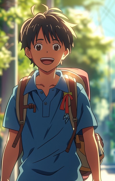 Boy anime school