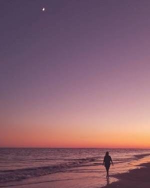 walking on the beach