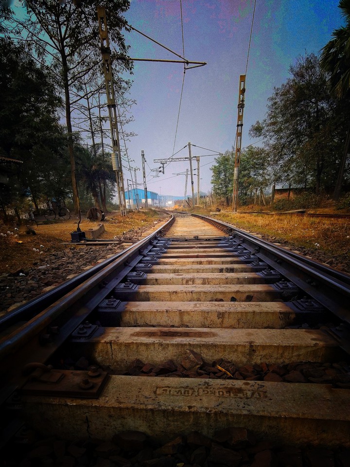 railway ?. track  sunset