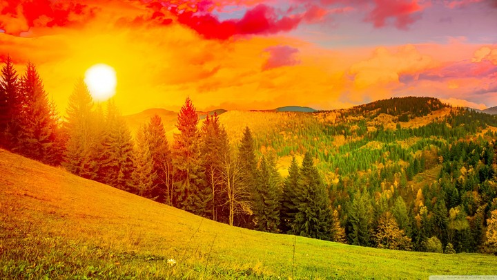 colorful sunrise Mountain