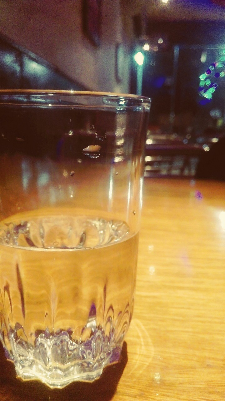 Pondering over a glass!