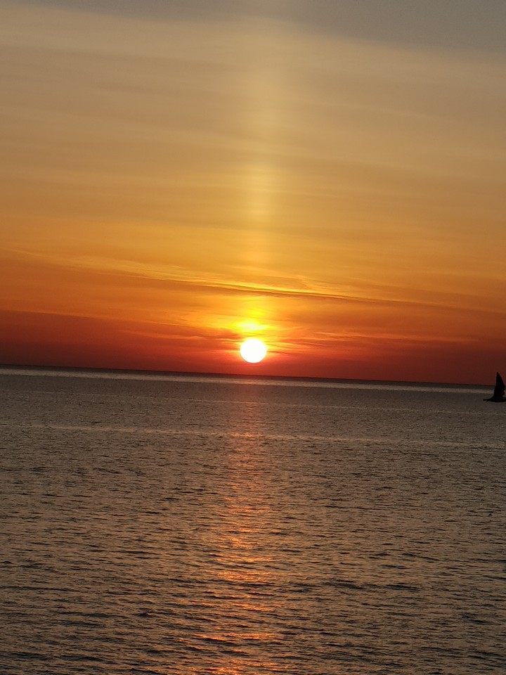 небо ,солнце, закат, море