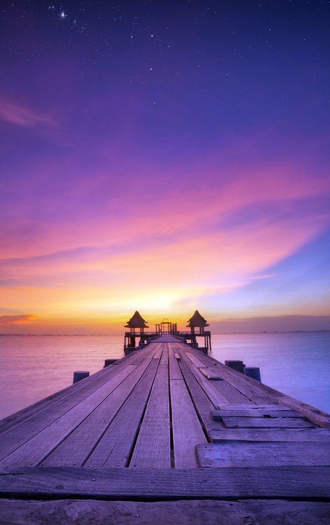 fonds d'écran sunrise, pier