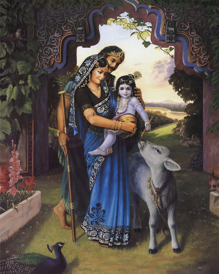 Lord Krishna Family Painting