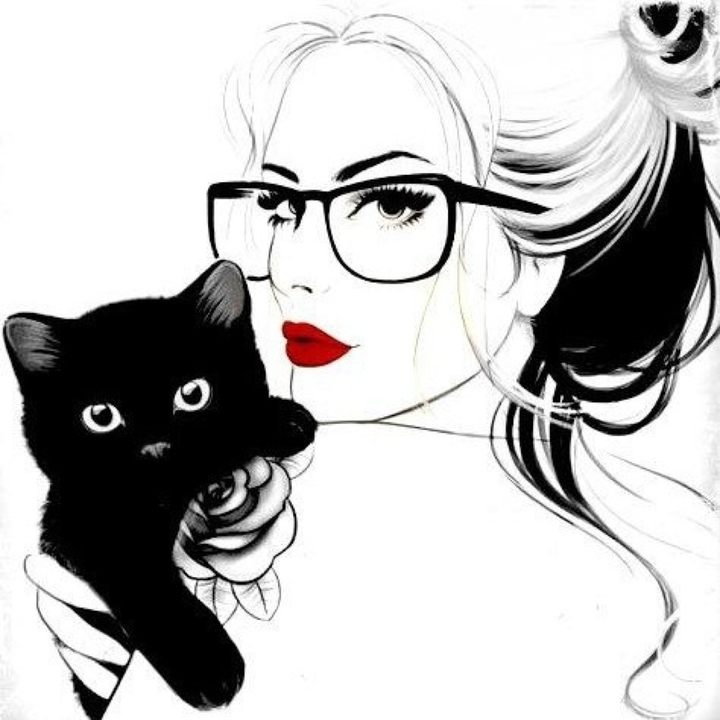 Woman and kitty