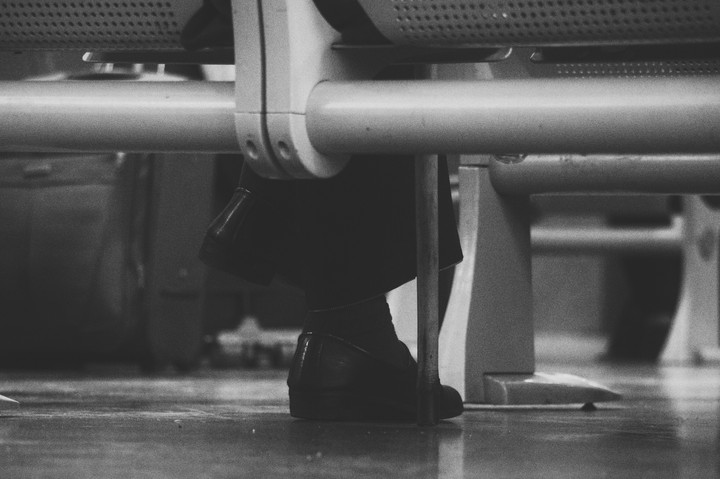 # Old man # old # man # waiting # cane #station
