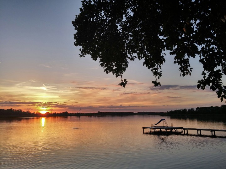 Sunset on lake