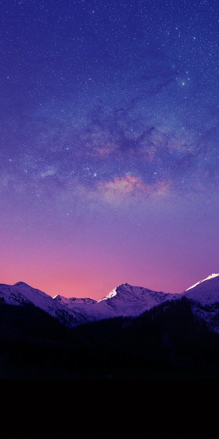 Sky over snow mountains