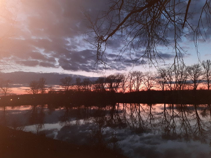 lake and sunset