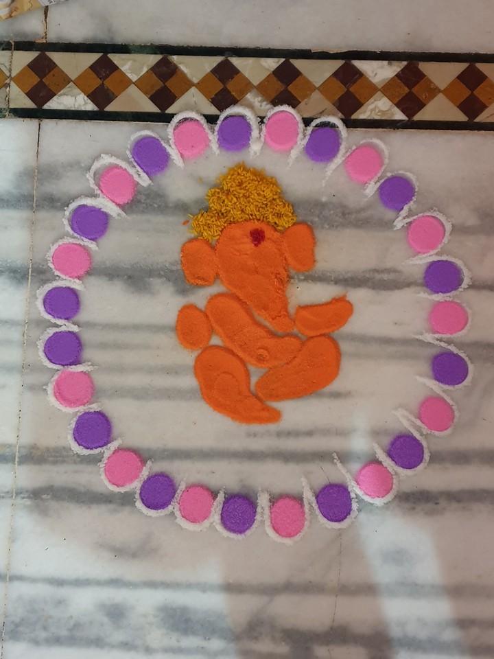 1st rangoli made by me..??