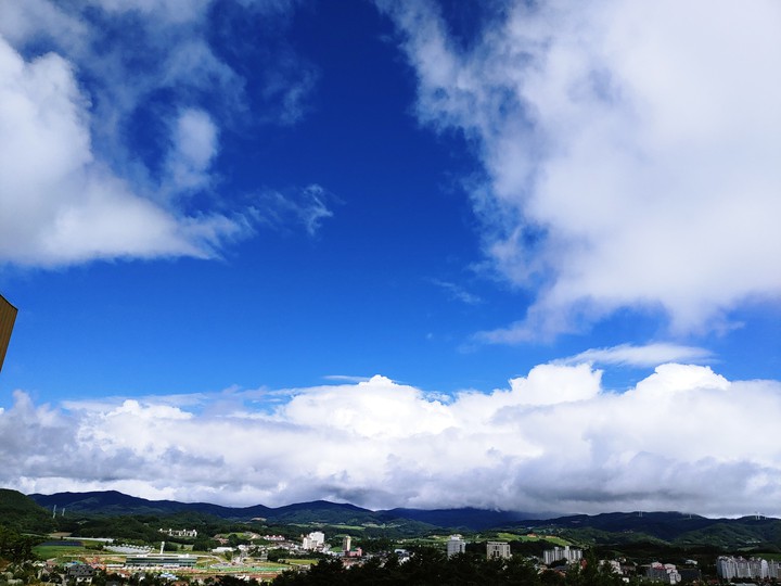 blue sky with white clouds