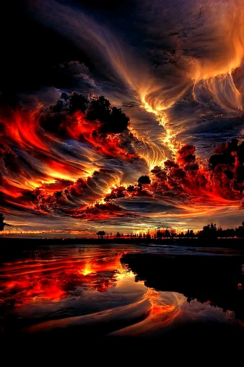Reflection, atmospheric_phenomenon, Evening