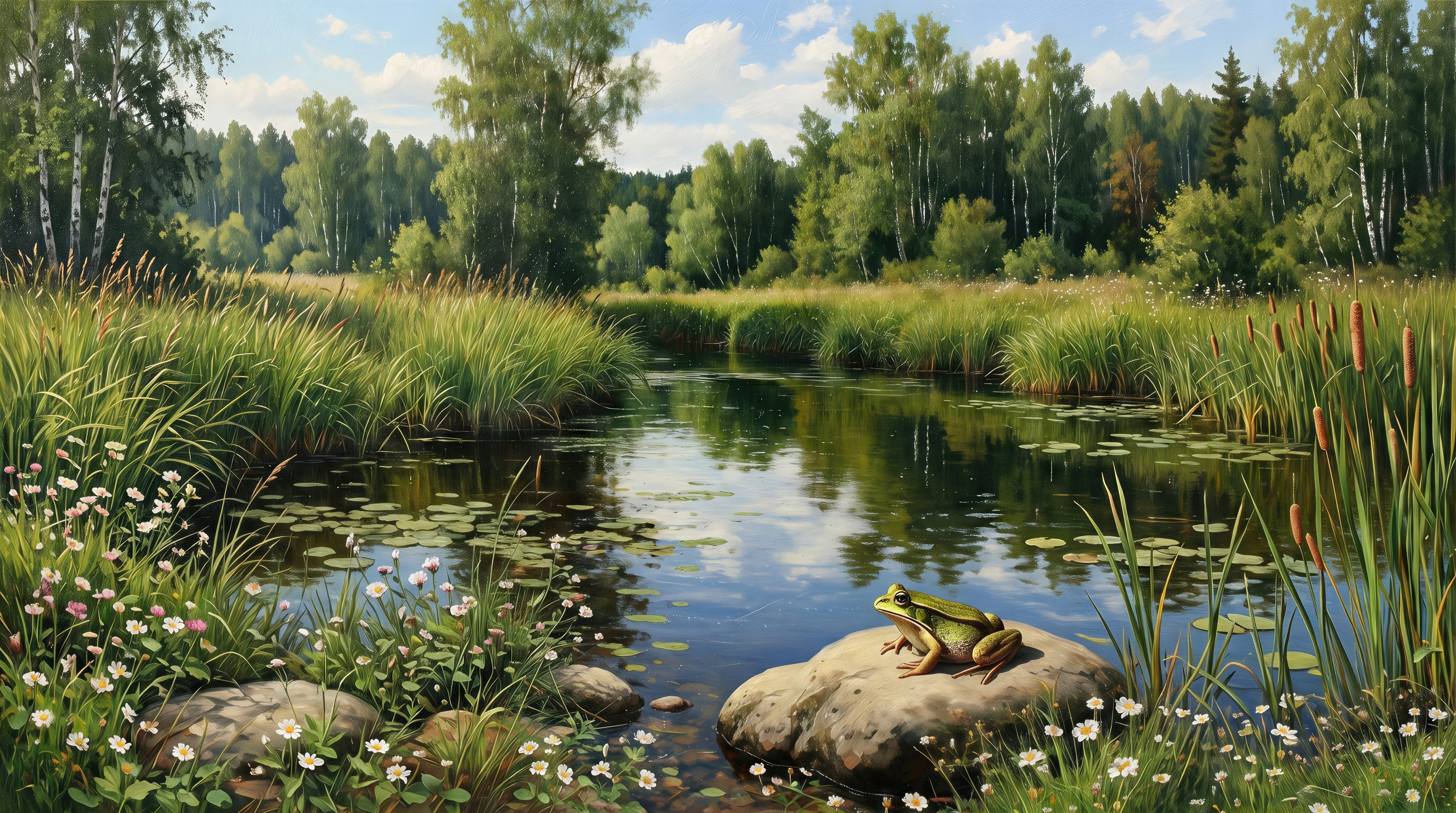 шпалери Bank, wetland