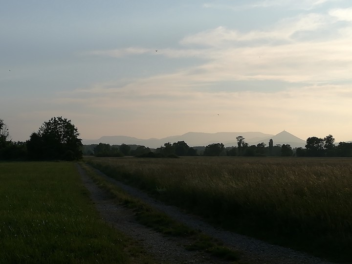 mountains in the evening