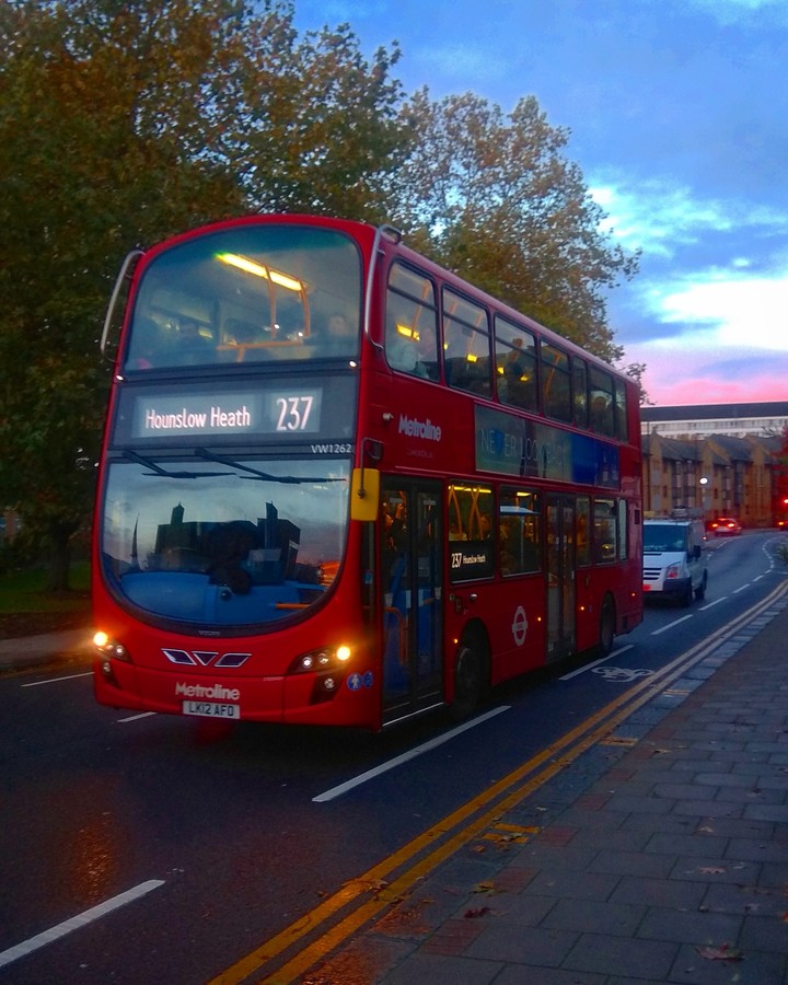 London bus in Autumn