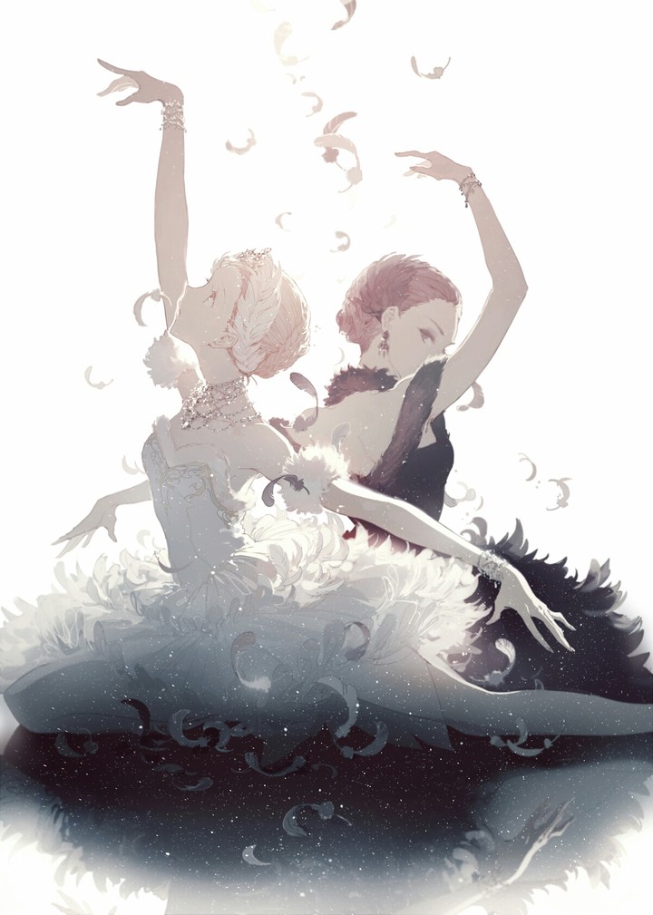 White and black swan