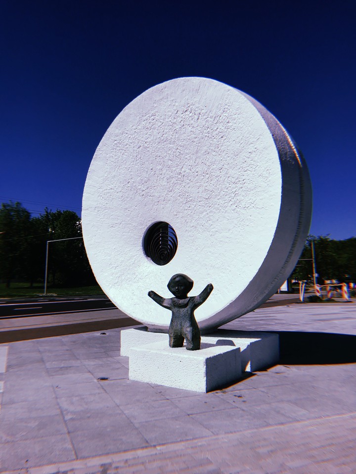 White Monument with Black Child 