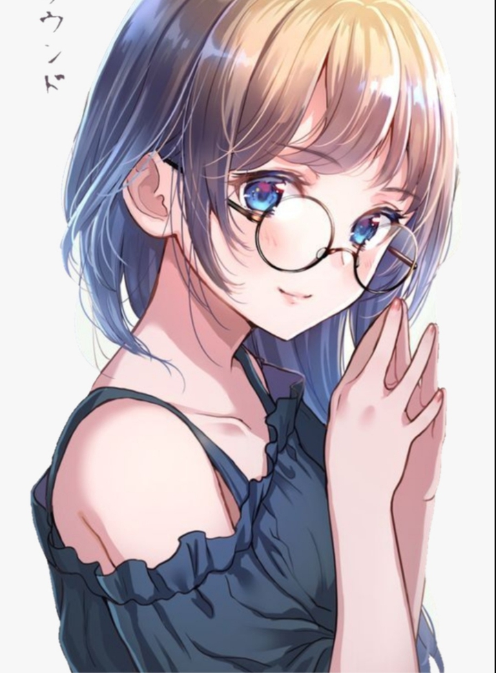 Anime girl with glasses