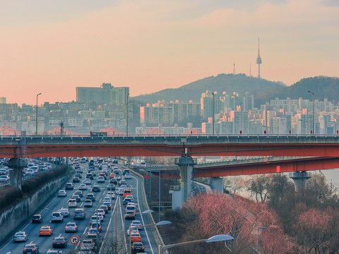 성수대교 위에서