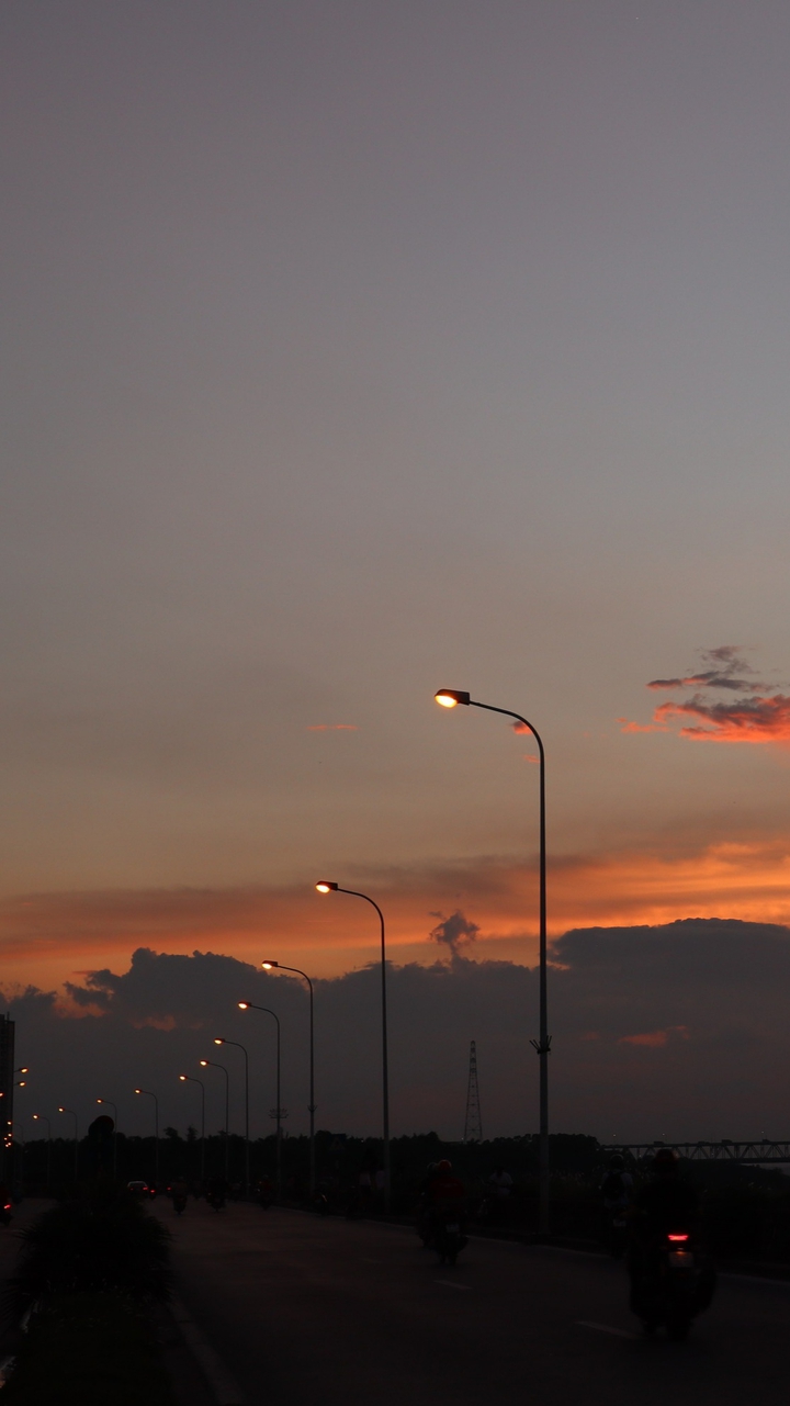 When the sun goes down and the street light starts
