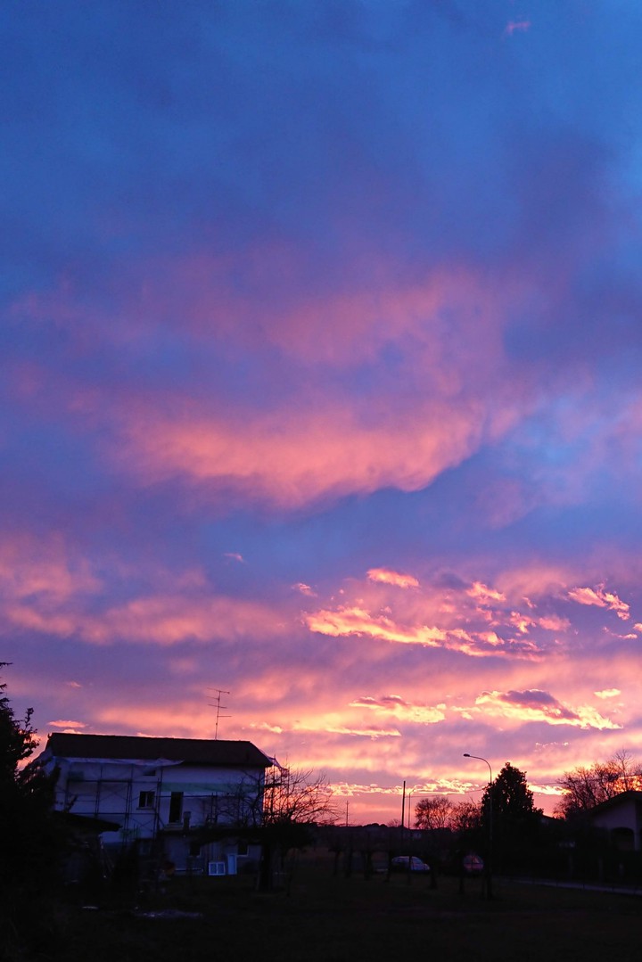 cielo, tramonto,