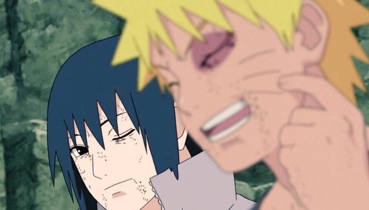 Sasuke look at Naruto