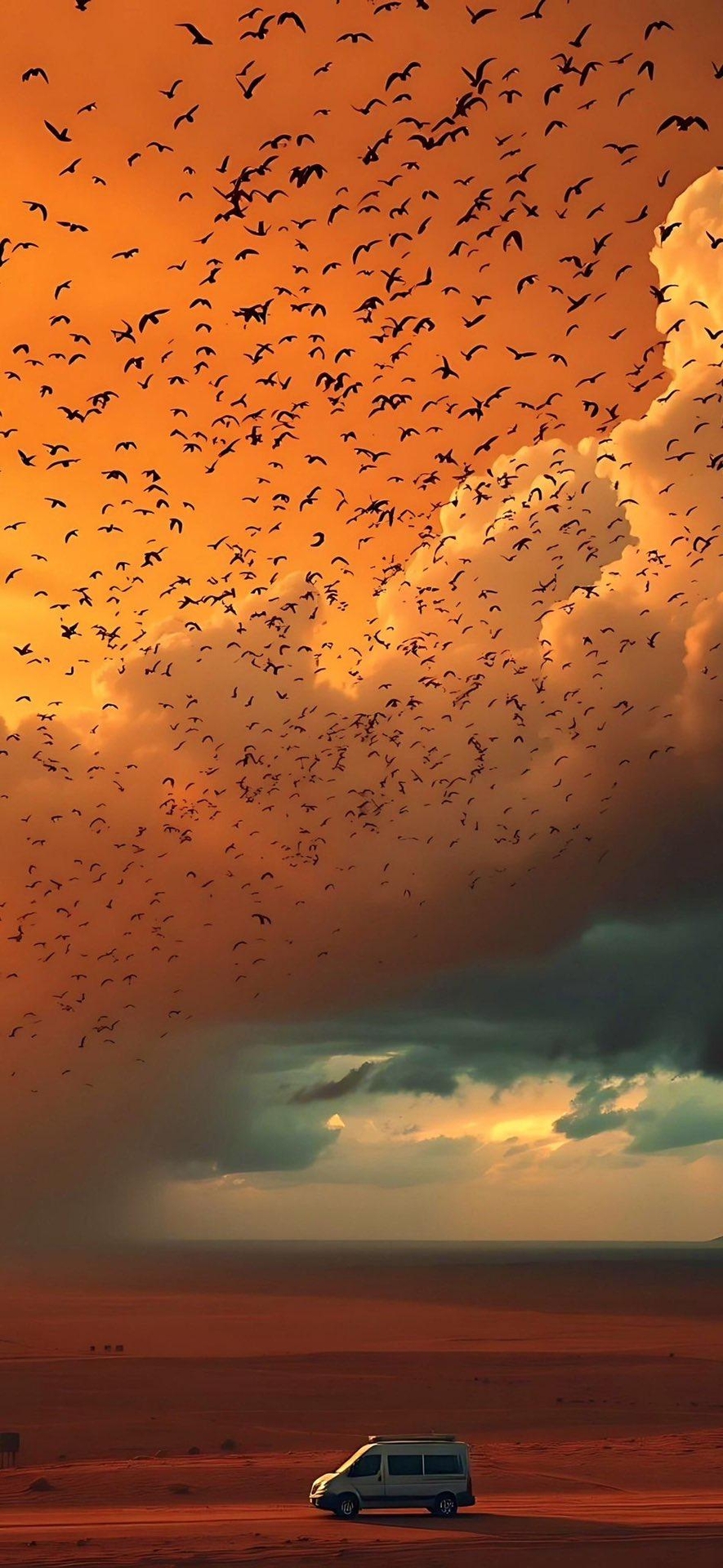 шпалери evening, Orange