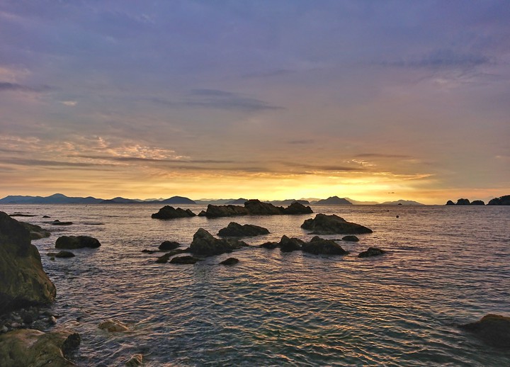 The sunrise of the uninhabited island