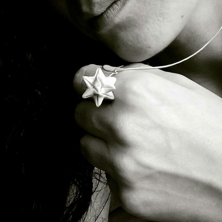 My new necklace Kusudama omega star - origami - by neia.stt
