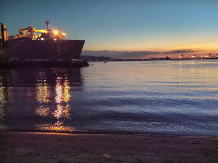 Sunset on a ship