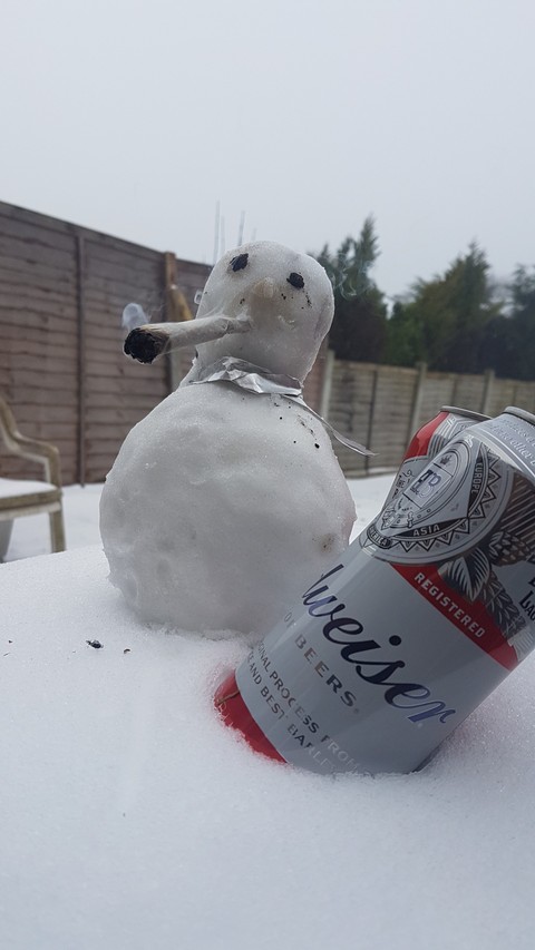 snow man chilling