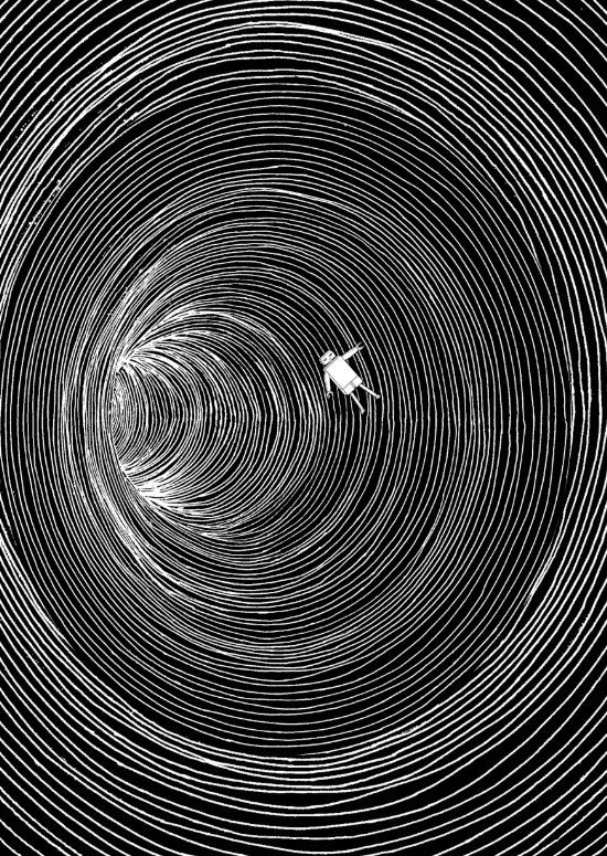 lines in deep hole
