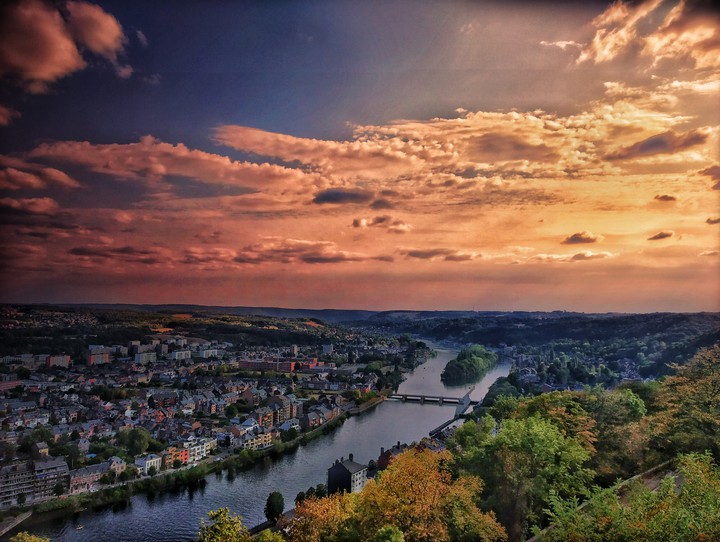 Top view of city