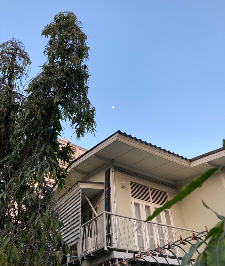 The moon came early today?